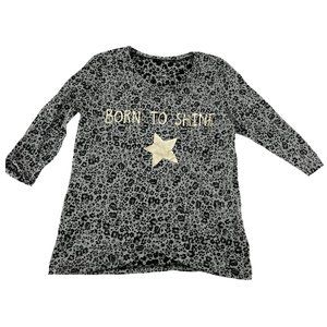 CRB Girl Girl's 3/4 Sleeve Top | Black & Grey | M (10.5-12.5)